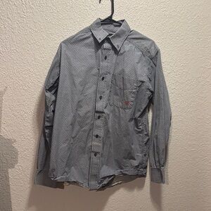 Ariat Men's Blue Patterned Button-Down Shirt